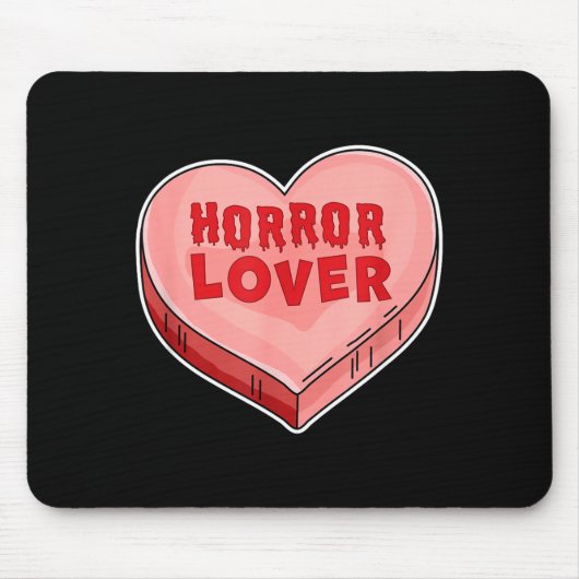 Horror Lover Candy Heart Valentines Day Halloween Mousepad (Vorne)