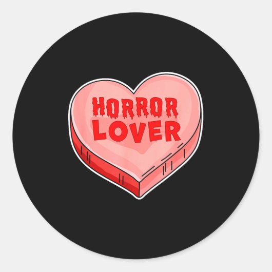 Horror Lover Candy Heart Valentines Day Halloween Runder Aufkleber (Vorderseite)