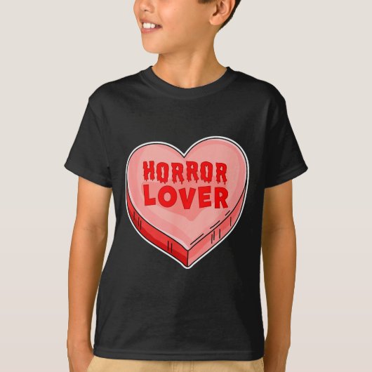 Horror Lover Candy Heart Valentines Day Halloween T-Shirt (Vorderseite)