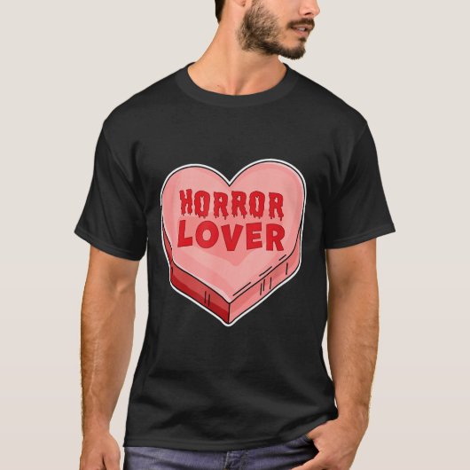 Horror Lover Candy Heart Valentines Day Halloween T-Shirt (Vorderseite)