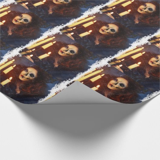 Horror-Mädchen-Kerzen-Freak-Creepy Horror Geschenkpapier (Ecke)