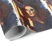 Horror-Mädchen-Kerzen-Freak-Creepy Horror Geschenkpapier (Rolleneckpunkt)