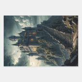 Horror mittelalterliche Fantasy Burgen Geschenkpapier Set (Vorderseite 3)