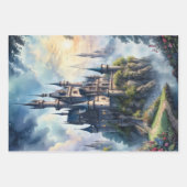 Horror mittelalterliche Fantasy Burgen Geschenkpapier Set (Vorderseite 2)