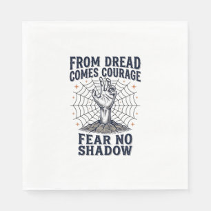 Horror-Motivations-Shirt mit Undead Courage Zitat Serviette