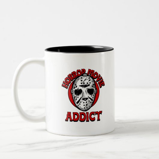 Horror Movie Addict Zweifarbige Tasse (Links)
