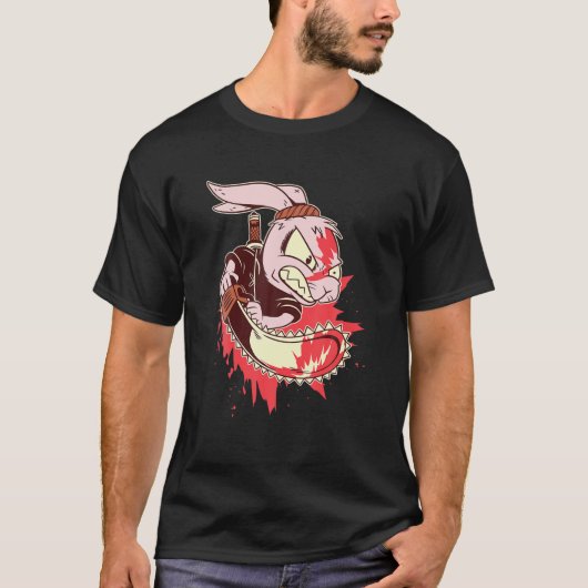 Horror Movie Bekleidung für Männer Killer Rabbit B T-Shirt (Vorderseite)