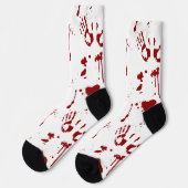 Horror Movie Bloody Handints Blutspatter Socken (Linkes Detail)