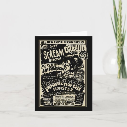 Horror Movie Monster Mummy Dracula Werewolf Franke Karte (Vorderseite)
