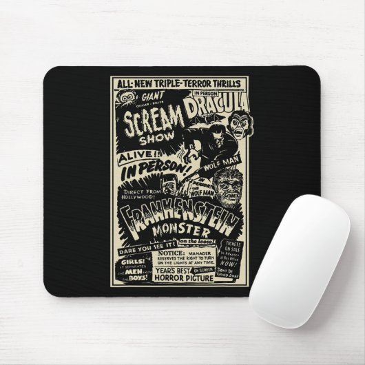Horror Movie Monster Mummy Dracula Werewolf Franke Mousepad (Mit Mouse)
