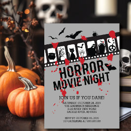 Horror Movie Night Filmstrip Halloween-Party Einladung