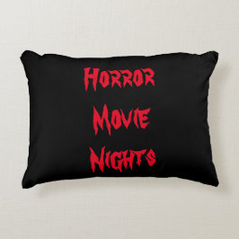 Horror Movie Nights Spooky Red Typografy Black Dekokissen