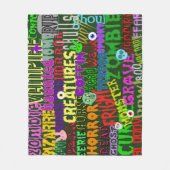 Horror Movie Style Words Collage Green Fleecedecke (Vorderseite)