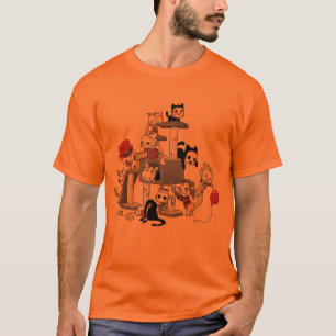 Horror Movies Cat Funny Halloween T-Shirt