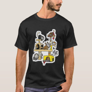 Horror Movies Fan Niedlich Kitten Katzen Charakter T-Shirt