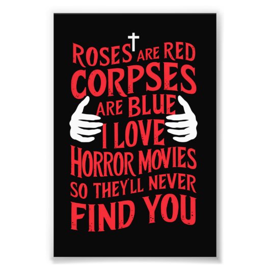 Horror Movies Lovers Halloween Beängstigender Film Fotodruck (Vorne)