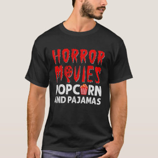 Horror Movies Popcorn und Pajamas Spooky Horror Fi T-Shirt