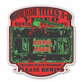 Horror Movies V.H.S Horror Titel A-D Aufkleber