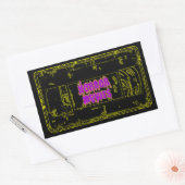 Horror Movies VHS-Gelb/Lila Rechteckiger Aufkleber (Umschlag)