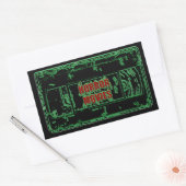 Horror Movies VHS-Neon Green Rechteckiger Aufkleber (Umschlag)