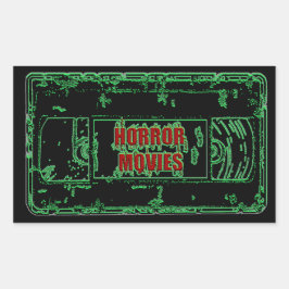 Horror Movies VHS-Neon Green Rechteckiger Aufkleber