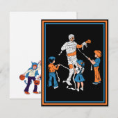 Horror Mummy mit Kindern Feiertagskarte (Vorne/Hinten)