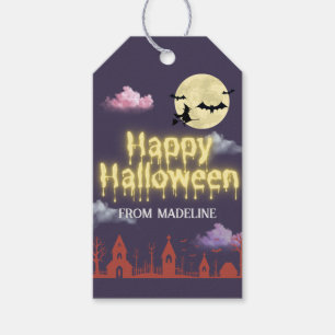 Horror nachts Einladungen zum niedlichen Halloween Geschenkanhänger