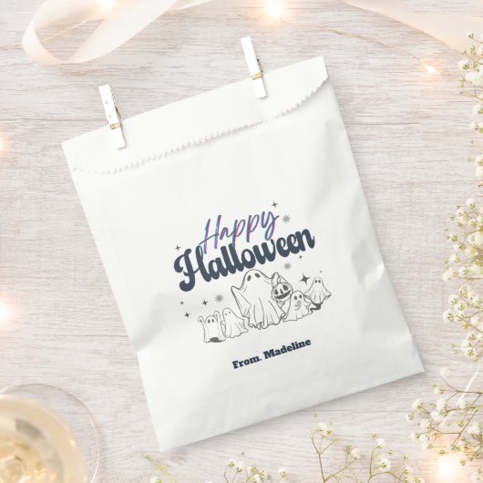 Horror nachts Einladungen zum niedlichen Halloween Geschenktütchen (Ausgeschnitten)