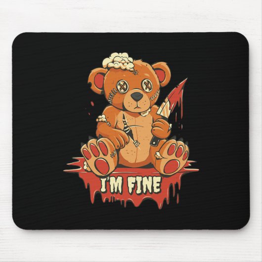 Horror Niedlich Vampire I'm Fine Bar Halloween Cam Mousepad (Vorne)