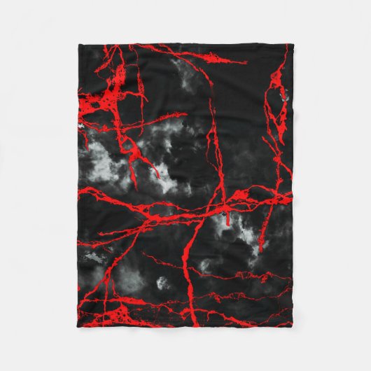 Horror Night Goth - Schwarz und Weiß, Rot Fleecedecke (Vorderseite)