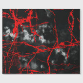 Horror Night Goth - Schwarz und Weiß, Rot Geschenkpapier (Flach)