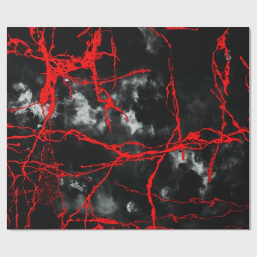 Horror Night Goth - Schwarz und Weiß, Rot Geschenkpapier (Flach)