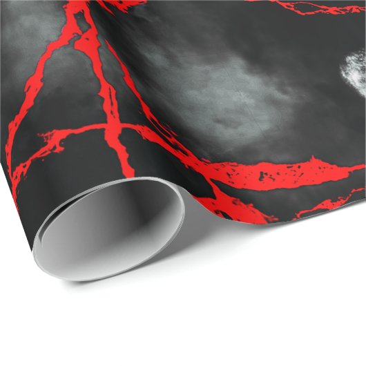 Horror Night Goth - Schwarz und Weiß, Rot Geschenkpapier (Rolleneckpunkt)