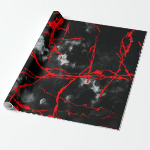 Horror Night Goth - Schwarz und Weiß, Rot Geschenkpapier