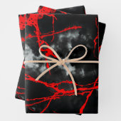 Horror Night Goth - Schwarz und Weiß, Rot Geschenkpapier Set (Beispiel)