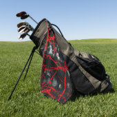 Horror Night Goth - Schwarz und Weiß, Rot Golfhandtuch (Gras)