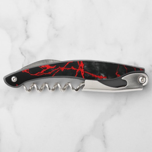 Horror Night Goth - Schwarz und Weiß, Rot Kellnermesser (Rückseite)