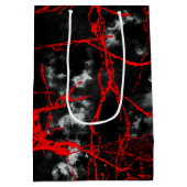 Horror Night Goth - Schwarz und Weiß, Rot Mittlere Geschenktüte (Rückseite)