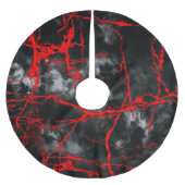 Horror Night Goth - Schwarz und Weiß, Rot Polyester Weihnachtsbaumdecke (Vorderseite)