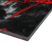 Horror Night Goth - Schwarz und Weiß, Rot Schneidebrett (Ecke)