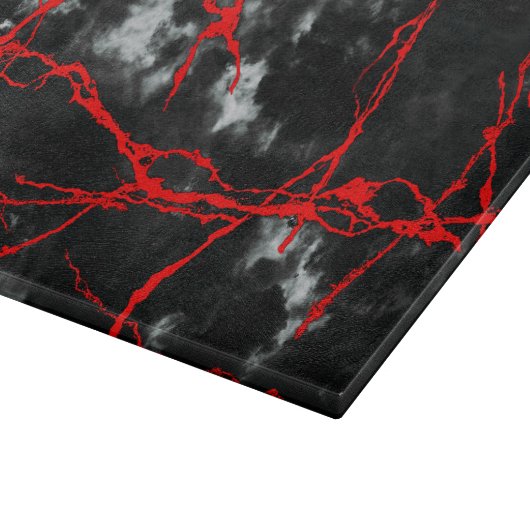 Horror Night Goth - Schwarz und Weiß, Rot Schneidebrett (Ecke)