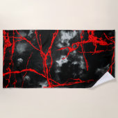 Horror Night Goth - Schwarz und Weiß, Rot Strandtuch (Vorderseite)
