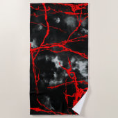 Horror Night Goth - Schwarz und Weiß, Rot Strandtuch (Vorderseite)