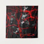 Horror Night Goth - Schwarz und Weiß, Rot Wandteppich (Vorderseite (Horizontal))