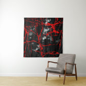 Horror Night Goth - Schwarz und Weiß, Rot Wandteppich (Beispiel (Horizontal))