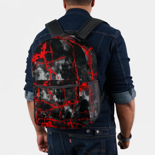 Horror Night Goth - Schwarzweiß, Rot Bedruckter Rucksack (Insitu (Modell))