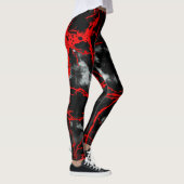 Horror Night Goth - Schwarzweiß, Rot Leggings (Rechts)