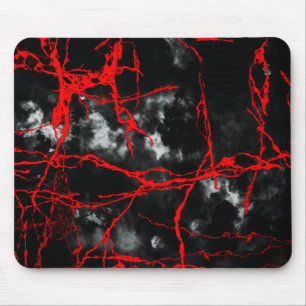 Horror Night Goth - Schwarzweiß, Rot Mousepad