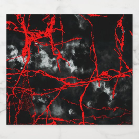 Horror Night Goth - Schwarzweiß, Rot Schaumweinetikett (Einzelnes Label)