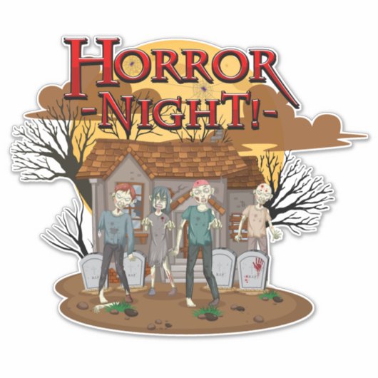 Horror Night Zombies Aufkleber (Vorderseite)
